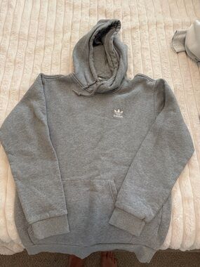 adidas Gray Trefoil Pullover Hoodie